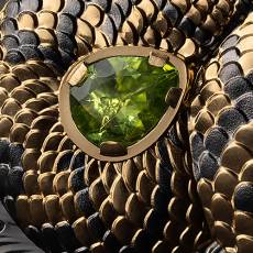 Silbermünze 5 oz Glücksschlange Einlagen aus schwarzen Diamanten und Peridot-Edelsteinen 2026