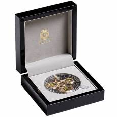 Silbermünze 5 oz Glücksschlange Einlagen aus schwarzen Diamanten und Peridot-Edelsteinen 2026