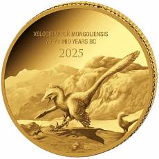 Goldmünze 0,5 gramm Prehistoric Life Velociraptor Mongoliensis 2025