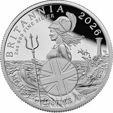 Britannia 2 Unzen Silber Polierte Platte 2026