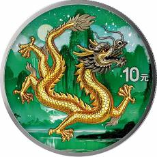 Silbermünze 1 oz China Dragon - Drache farbig 2026