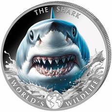 1 Unze Silbermünze World´s Wildlife Kongo The Shark farbig 2026