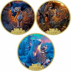 Silbermünzen 3 x 1 oz Wild Essence - Mammal Collection II Proof gilded 2026