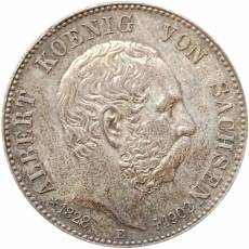 Silbermünze 2 Reichsmark Albert Sachsen 1902