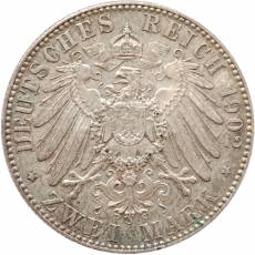 Silbermünze 2 Reichsmark Albert Sachsen 1902