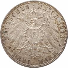Silbermünze 3 Mark Bayern Otto 1913