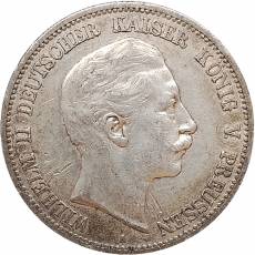Silbermünze 5 Reichsmark Wilhelm II Preußen 1907