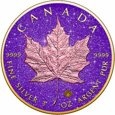 1 oz Silbermünze Maple Leaf Royal Amethyst Precious 2026