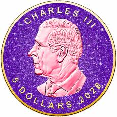 1 oz Silbermünze Maple Leaf Royal Amethyst Precious 2026