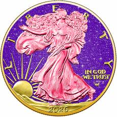 Silbermünze 1 Unze American Silver Eagle Royal Amethyst Precious 2026