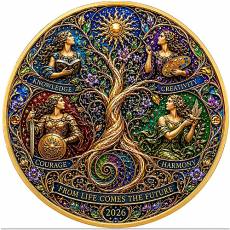 Kupfer Round 10 oz From Life Comes the Future 3D farbig 2026