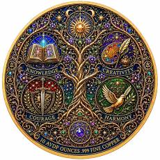 Kupfer Round 10 oz From Life Comes the Future 3D farbig 2026