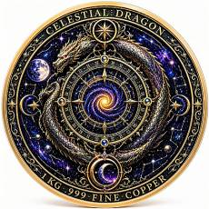 Kupfer Round 1 Kg Celestial Dragon – The Cosmic Guardian 3D Vivid Color 2026
