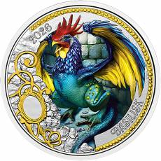 3 Euro Fantastische Fabelwesen Basilisk UV-Effekt 2026