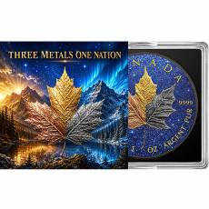 1 oz Silbermünze Drei Metalle - Eine Nation Ahornblatt Kanada 2026