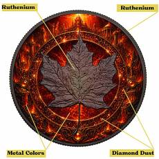 1 oz Silbermünze Maple Leaf Fire Ring Elemental Realms Diamond Dust & Ruthenium 2026
