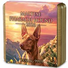 1 Unzen Silber Malta Malteser Pharaoh Hund - Maltese Pharaoh Hound Ruthenium gilded 2026