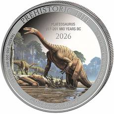 1 Unze Silbermünze Prehistoric Life Plateosaurus Farbe 2026