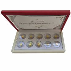 Set 10 x 0,5 gramm Gold 65. Hochzeitstag Prinzessin Grace und Fürst Rainier von Monaco 2021