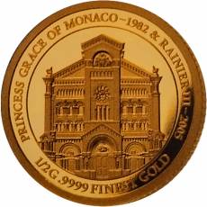 Set 10 x 0,5 gramm Gold 65. Hochzeitstag Prinzessin Grace und Fürst Rainier von Monaco 2021