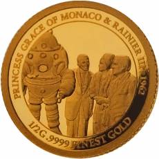 Set 10 x 0,5 gramm Gold 65. Hochzeitstag Prinzessin Grace und Fürst Rainier von Monaco 2021