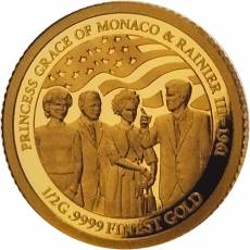 Set 10 x 0,5 gramm Gold 65. Hochzeitstag Prinzessin Grace und Fürst Rainier von Monaco 2021