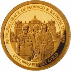 Set 10 x 0,5 gramm Gold 65. Hochzeitstag Prinzessin Grace und Fürst Rainier von Monaco 2021