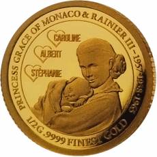 Set 10 x 0,5 gramm Gold 65. Hochzeitstag Prinzessin Grace und Fürst Rainier von Monaco 2021