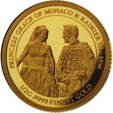 Set 10 x 0,5 gramm Gold 65. Hochzeitstag Prinzessin Grace und Fürst Rainier von Monaco 2021