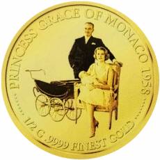 Set 10 x 0,5 gramm Gold 90. Geburtstag Prinzessin Grace von Monaco Proof 2019