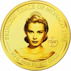 Set 10 x 0,5 gramm Gold 90. Geburtstag Prinzessin Grace von Monaco Proof 2019