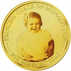 Set 10 x 0,5 gramm Gold 90. Geburtstag Prinzessin Grace von Monaco Proof 2019