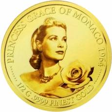 Set 10 x 0,5 gramm Gold 90. Geburtstag Prinzessin Grace von Monaco Proof 2019