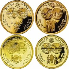 Set 26 x 0,5 gramm Goldmünzen Unified Nations 2019