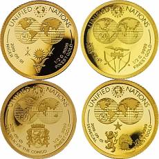 Set 26 x 0,5 gramm Goldmünzen Unified Nations 2019