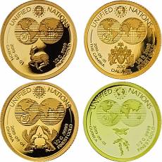 Set 26 x 0,5 gramm Goldmünzen Unified Nations 2019