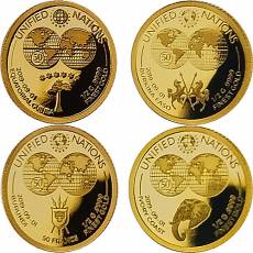 Set 26 x 0,5 gramm Goldmünzen Unified Nations 2019