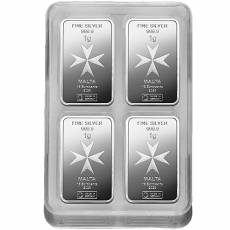 100 x 1g Silber Malta Münzbarren UnityBox Heimerle und Meule