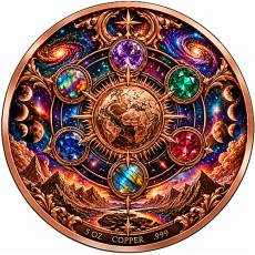 5 oz Kupfer Round Göttliche Elemente Die Opalkaiserin mit schwarzem Opal 2026