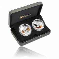 Lunar Good Fortune Two Coin Set Jahr der Ziege Wealth & Wisdom 2015