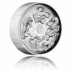 Tuvalu 5 $ - Chinesische Fabelwesen 5 Oz. Silber High Relief PP