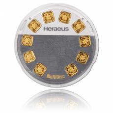 10 x 1 gramm Goldbarren 999,9/1000 Heraeus MultiDisc