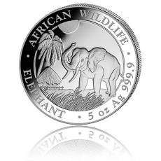 5 Unzen Silbermünze Somalia Elefant  (2017)